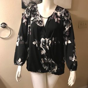 Lane Bryant Elegant Dark Floral Top - Plus Size